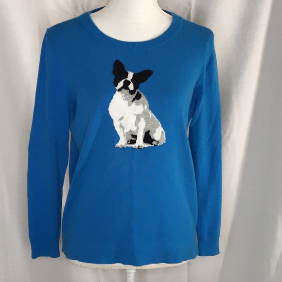 crown & ivy Sweaters - Crown & Ivy Boston Terrier Sweater Large Petite